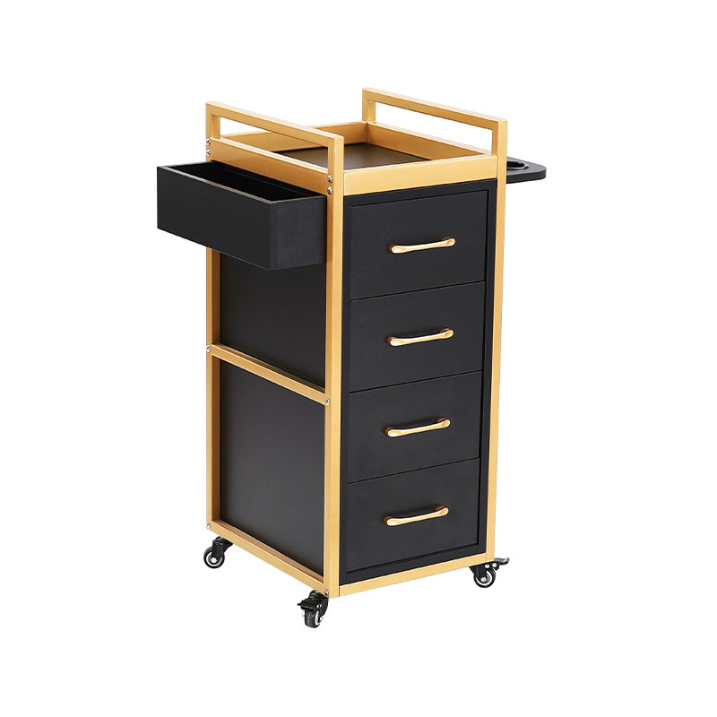 Carrito de salón de belleza negro y dorado HZ2069BK / HZ2069W