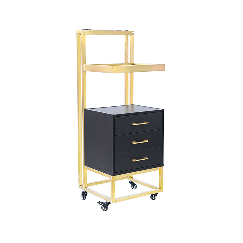 HZ2078BK / HZ2078W Carrito de salón rodante con cajones de almacenamiento