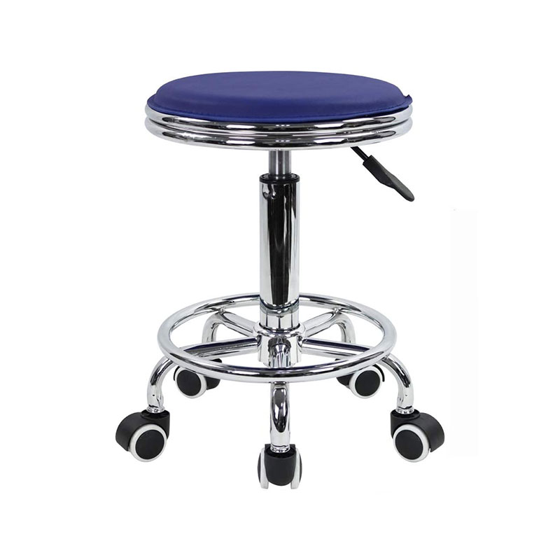 HZ6002B Taburete rodante ajustable con asiento azul Klein