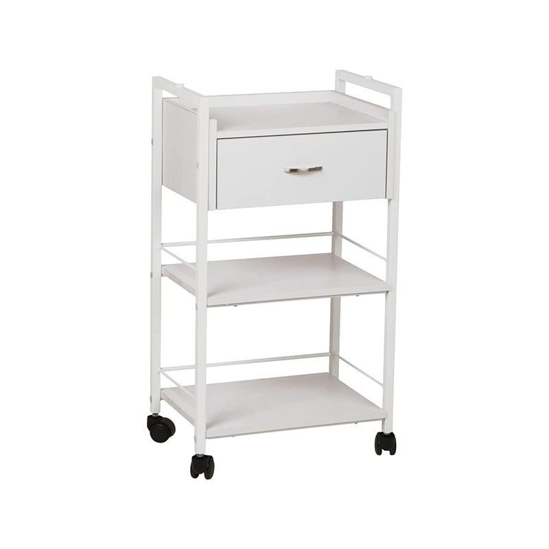 HZ2037 Carrito de salón blanco con ruedas