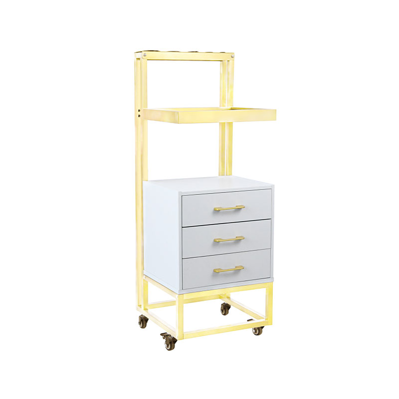 HZ2078BK / HZ2078W Carrito de salón rodante con cajones de almacenamiento