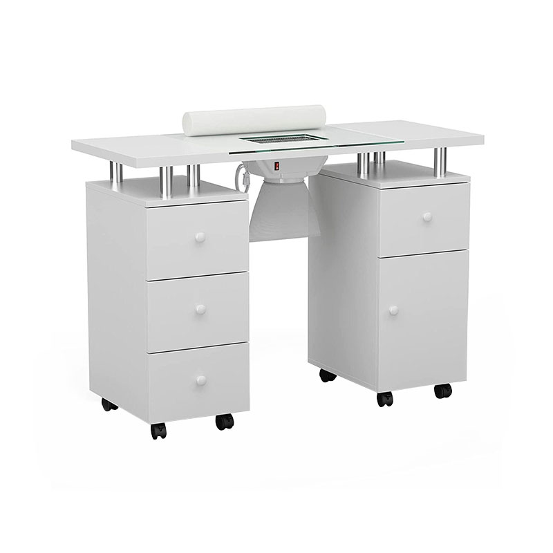 Mesa de manicura HZ400PK / HZ400 con colector de polvo, escritorio de uñas de mármol gris