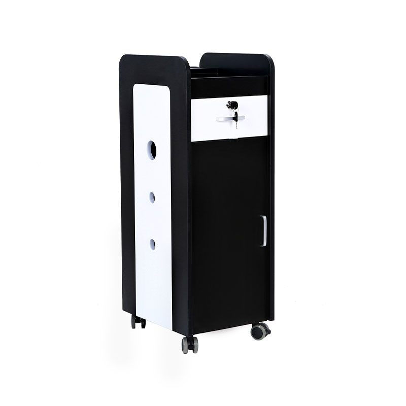 Carrito de almacenamiento para salón en blanco y negro HZ2013