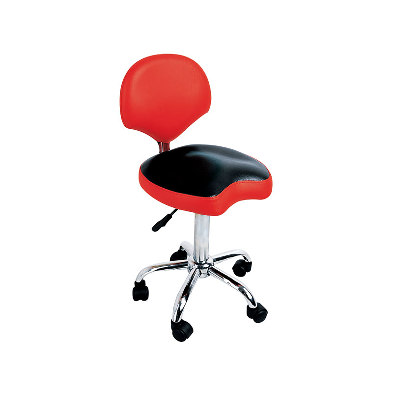 HZ6009 Taburete de salón rojo y negro con respaldo