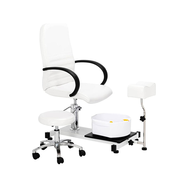 Silla de pedicura reclinable con taburete HZ1003DBK / HZ1003DWH