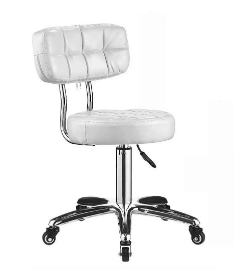 HZ6103Z Taburete de salón redondo ajustable en altura blanco