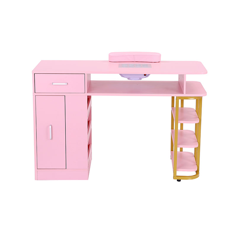 Mesa de manicura HZ2095 / HZ2095W con cajones extraíbles y armarios de almacenamiento abatibles