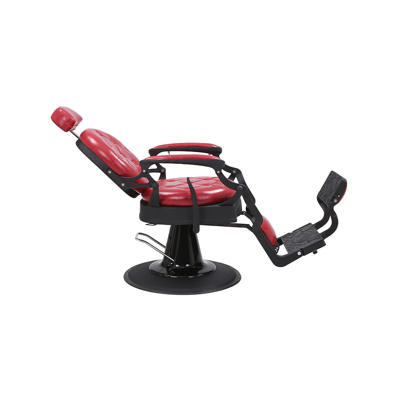 Silla de barbero vintage de lino lavado color burdeos HZ8799MS