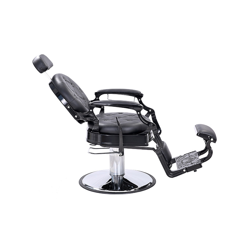 Silla de peluquería retro con cojín redondo y hebilla negra HZ8799BK