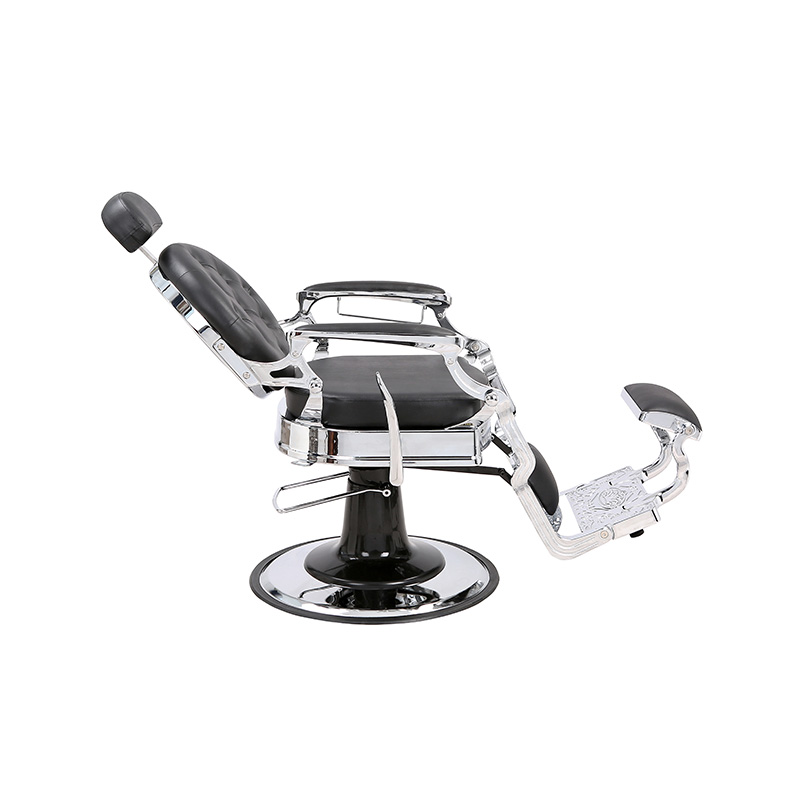HZ8799S-L Silla de barbero retro negra con cojín cuadrado
