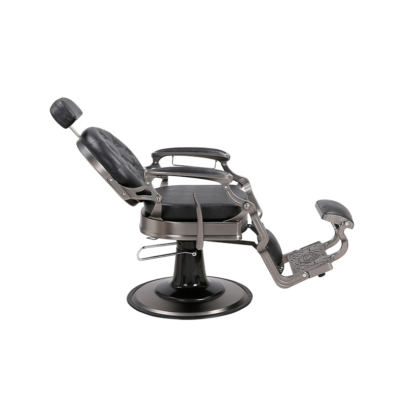 Silla de peluquería retro hidráulica con cojín cuadrado gris HZ8799Q-H Gun