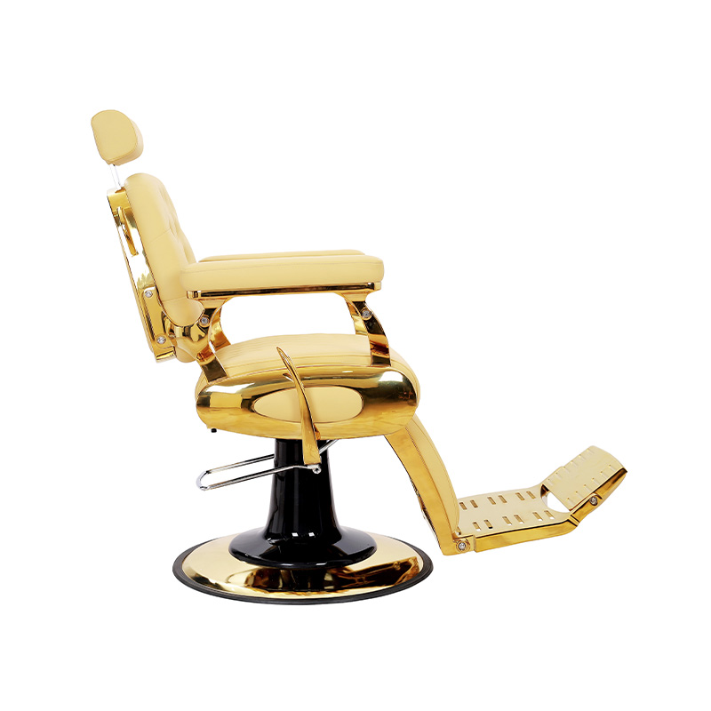 Silla de salón vintage para afeitar cejas con marco chapado en oro amarillo HZ8796C