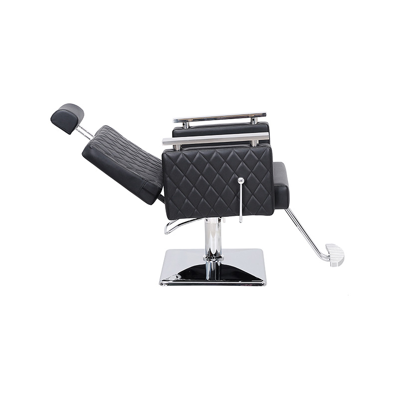 Silla de salón reclinable con respaldo cuadrado de diamantes negros HZ8803D