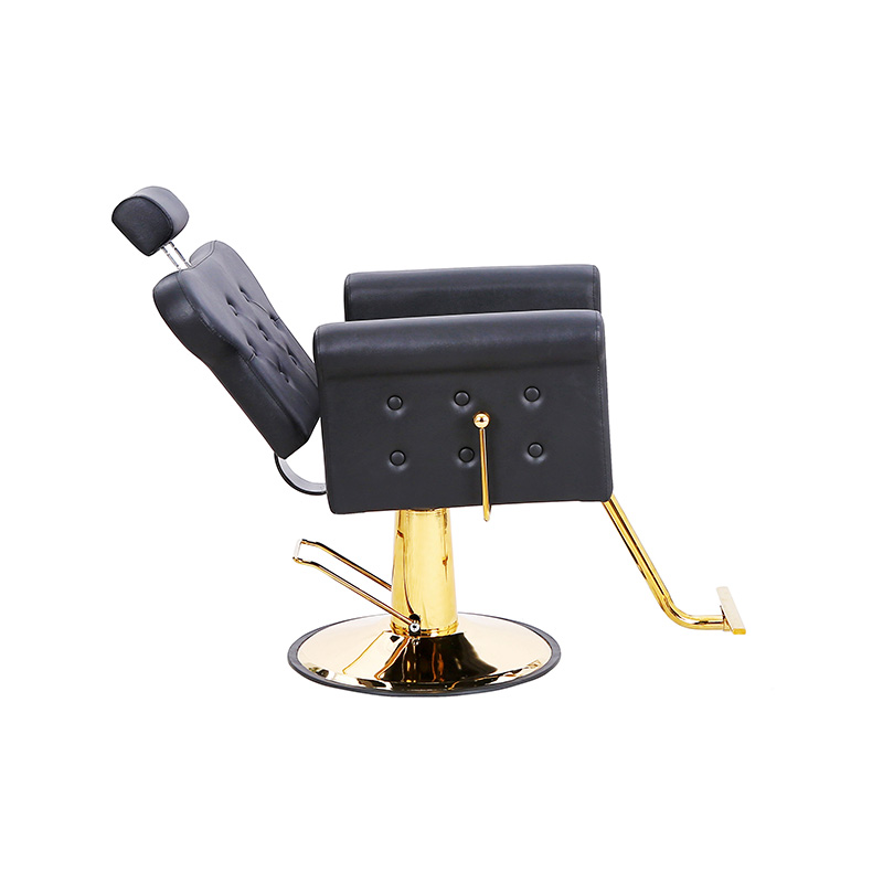 HZ8813B-GD / HZ8813B-GY / HZ8713B-LZ Silla de salón multiusos con respaldo reclinable y botón con mechones, sillas de estilista