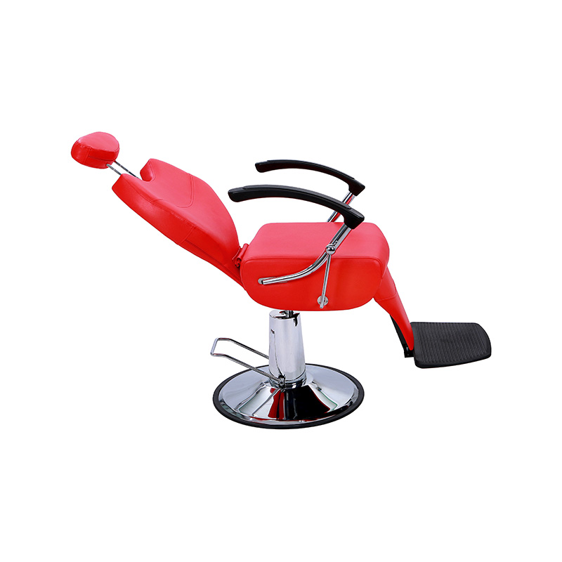 Silla especial para peluquería con pedal ensanchado de cuero rojo / negro HZ8762RD / HZ8762BR