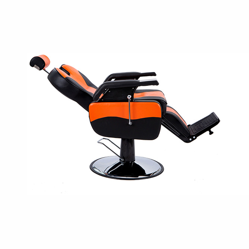 Silla de barbero clásica HZ8702DG negra y naranja