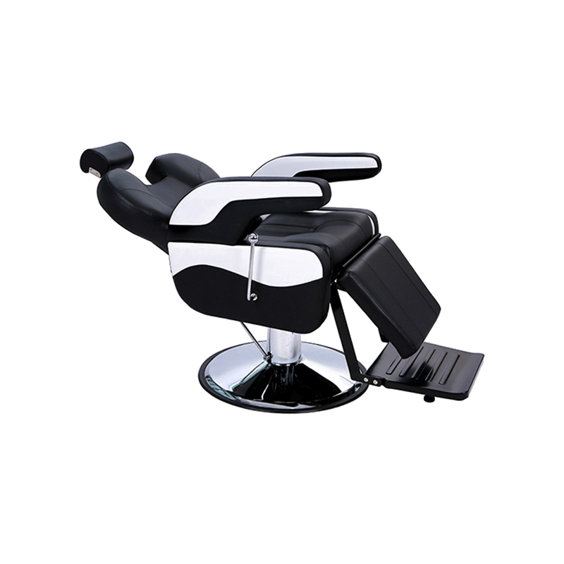 Silla de barbero clásica en blanco y negro HZ8702G