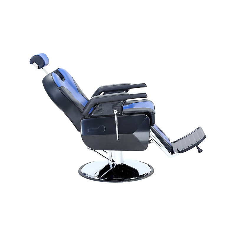 Silla de barbero elevadora hidráulica azul y negra HZ8700BU
