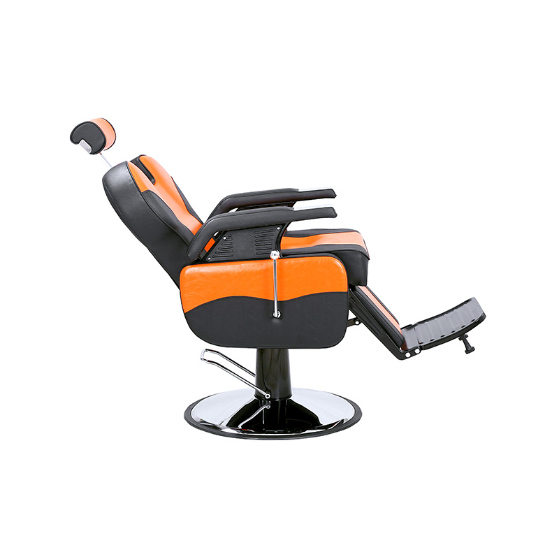 Silla hidráulica para peluquería HZ8700BG naranja y negra