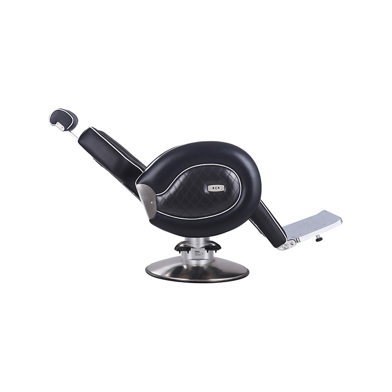 HZ8762 Silla de peluquería de salón resistente con borde negro y tira de borde enrollado blanco