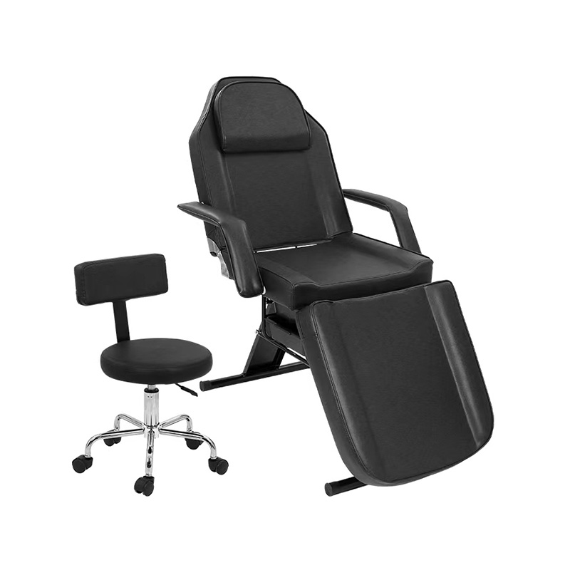 HZ009BKD / HZ009PKD / HZ009WD Silla de tatuaje para salón de masajes, cama de esteticista con taburete de salón