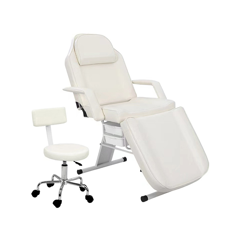 HZ009BKD / HZ009PKD / HZ009WD Silla de tatuaje para salón de masajes, cama de esteticista con taburete de salón