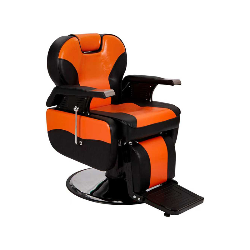 Silla de barbero clásica HZ8702DG negra y naranja