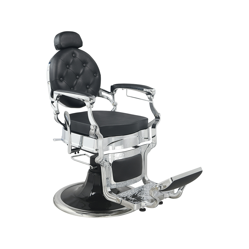 HZ8799-SL Sillón de barbero plateado/negro