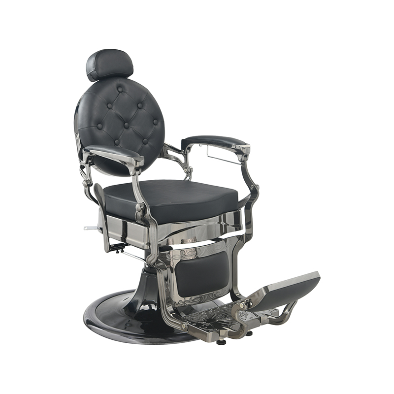 HZ8799-S-LB Silla de barbero con respaldo redondo negro