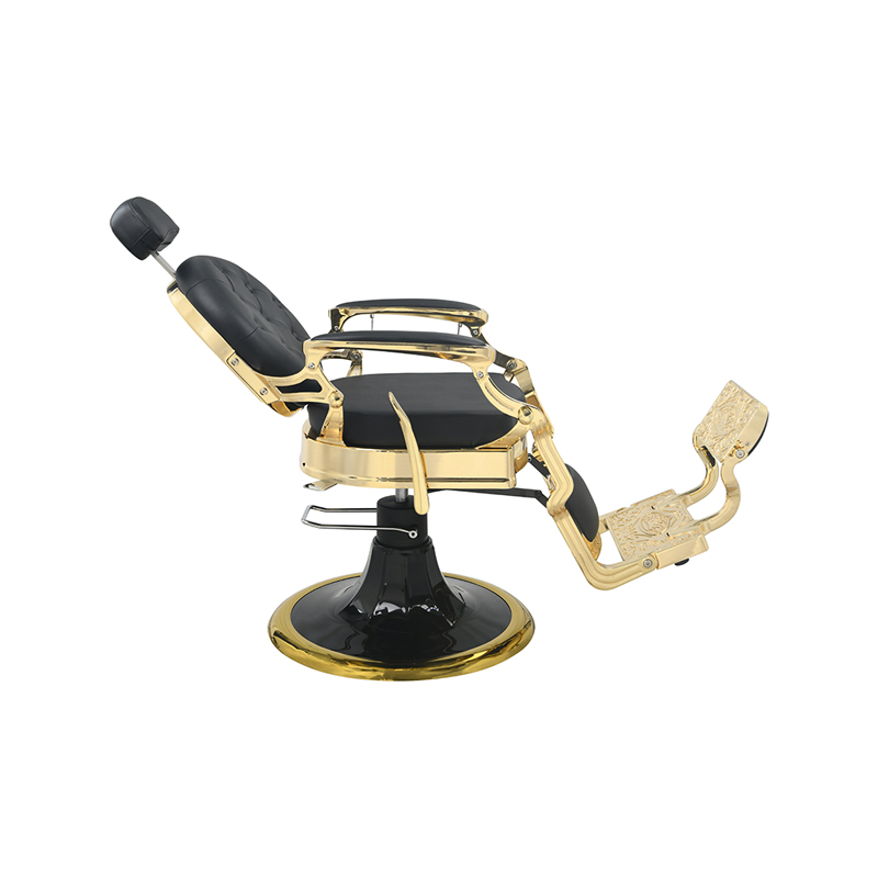 HZ8799 Silla de peluquero vintage negra y dorada