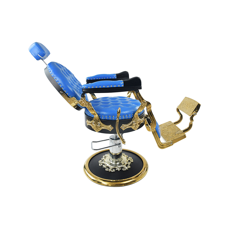 HZ87105B Sillón de barbero azul/dorado