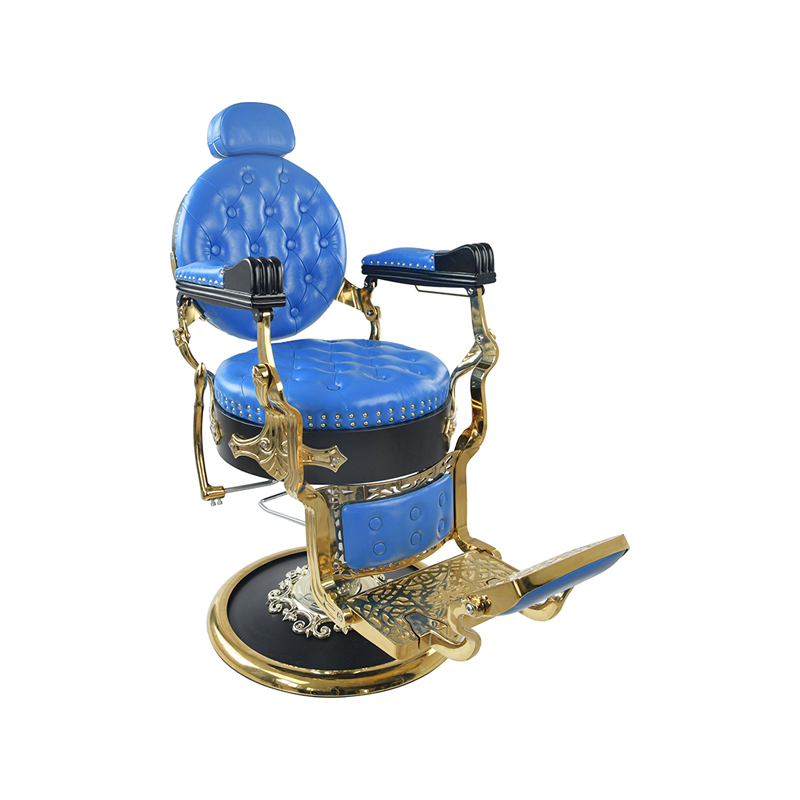 HZ87105B Sillón de barbero azul/dorado