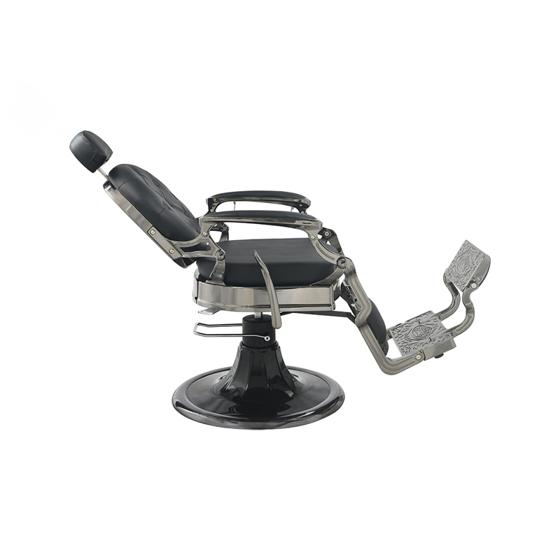 HZ8799-S-LB Silla de barbero con respaldo redondo negro