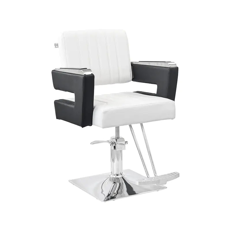 HZ88104 Silla de salón Pedal negro/blanco Base cuadrada