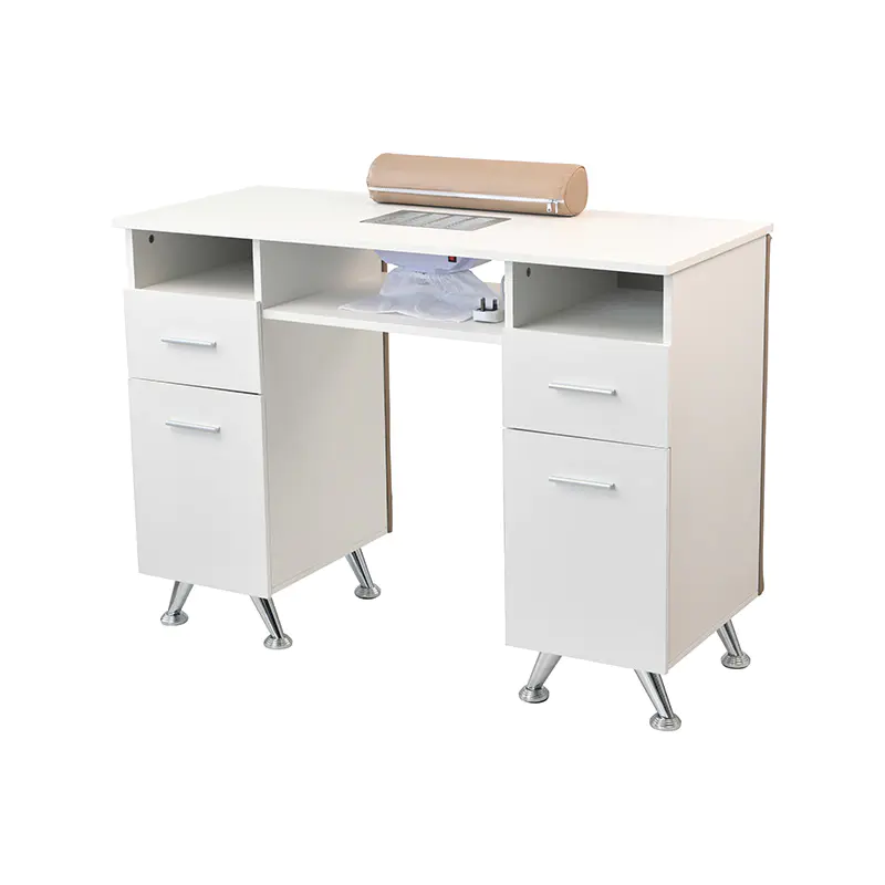 HZ2051B Escritorio para polvo de uñas de doble cara, negro/blanco