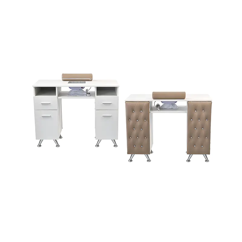 HZ2051B Escritorio para polvo de uñas de doble cara, negro/blanco