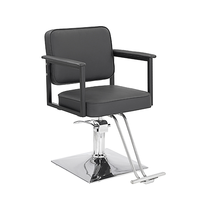Sillas de salón con respaldo cuadrado negro/marrón HZ88113BK/HZ88113