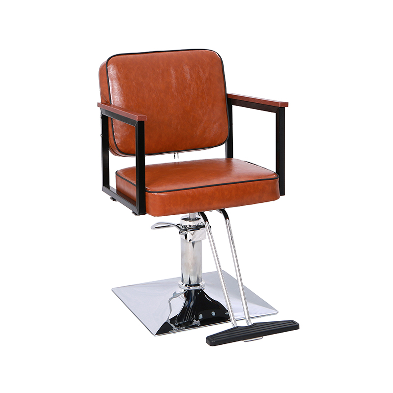 Sillas de salón con respaldo cuadrado negro/marrón HZ88113BK/HZ88113