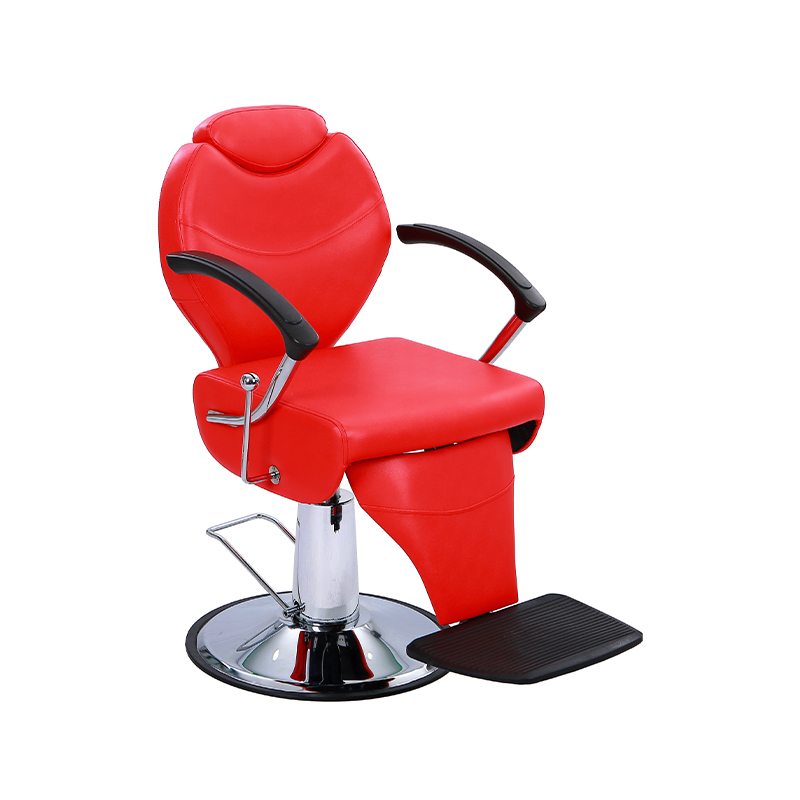 Silla especial para peluquería con pedal ensanchado de cuero rojo / negro HZ8762RD / HZ8762BR
