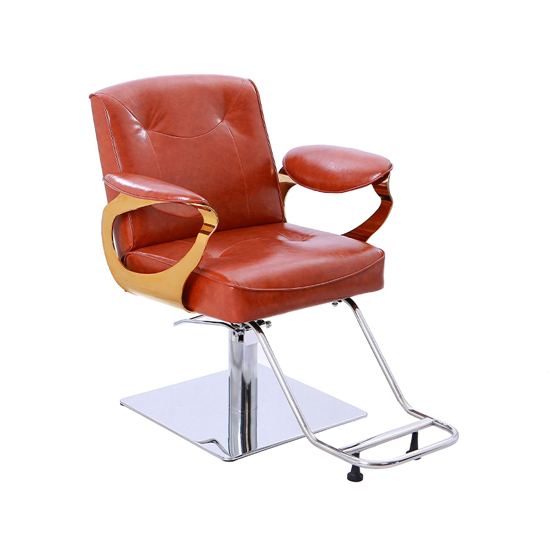 HZ88125 Silla de salón de barbería hidráulica marrón con color amarillo