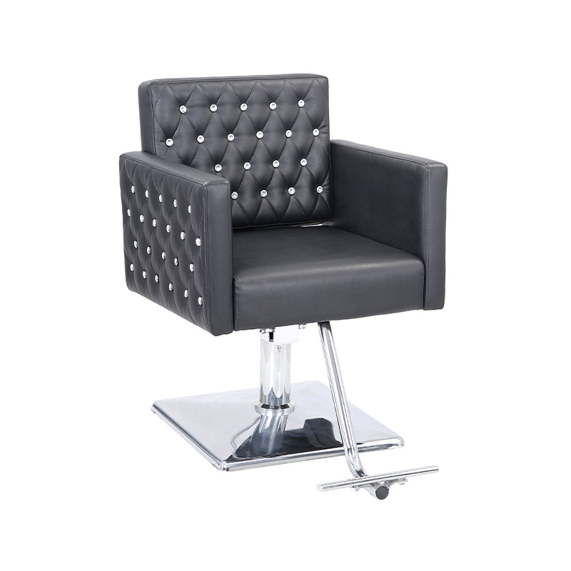HZ8815Z Silla de salón negra para peluquero, silla de peinado
