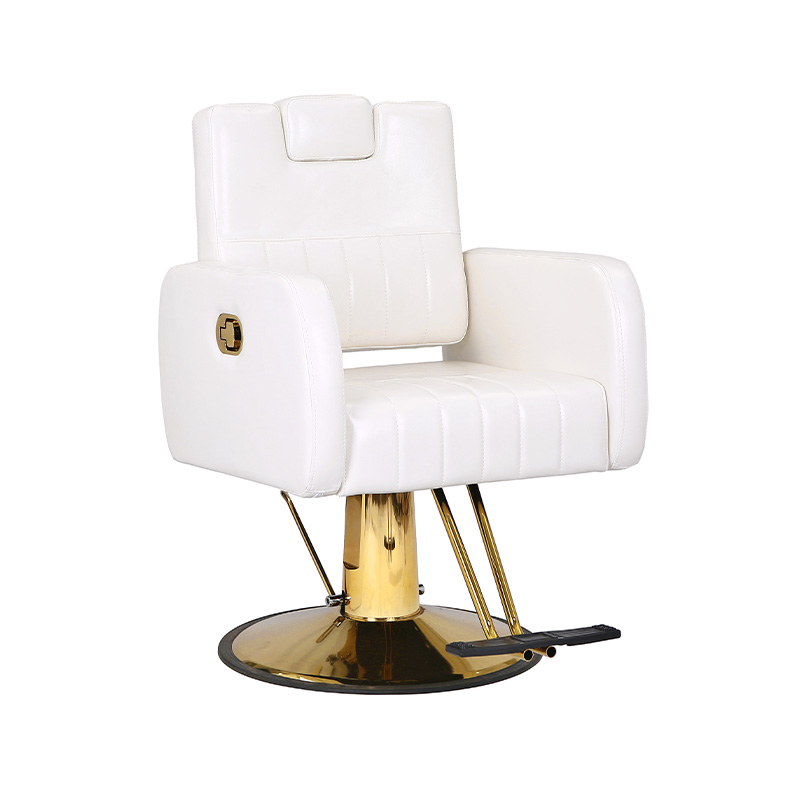 HZ88200 Silla de salón profesional blanca y dorada negra y dorada