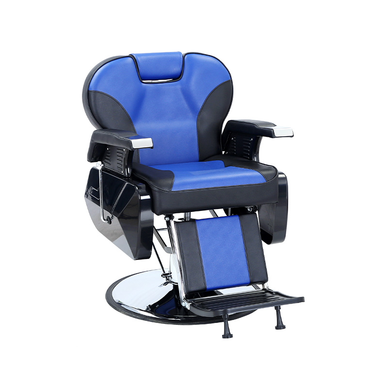 Silla de barbero elevadora hidráulica azul y negra HZ8700BU