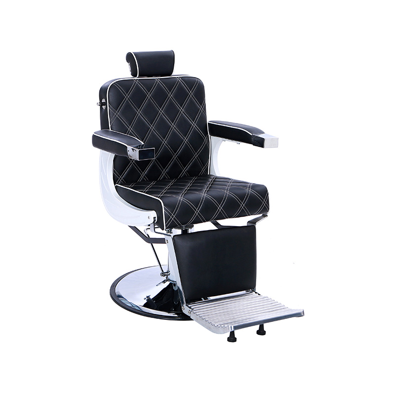 HZ8770 Silla de barbero multiusos con respaldo cuadrado de rejilla en forma de diamante negro