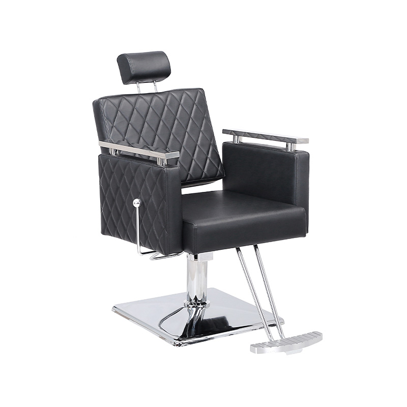 Silla de salón reclinable con respaldo cuadrado de diamantes negros HZ8803D