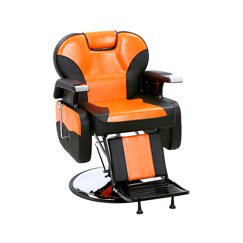 Silla hidráulica para peluquería HZ8700BG naranja y negra