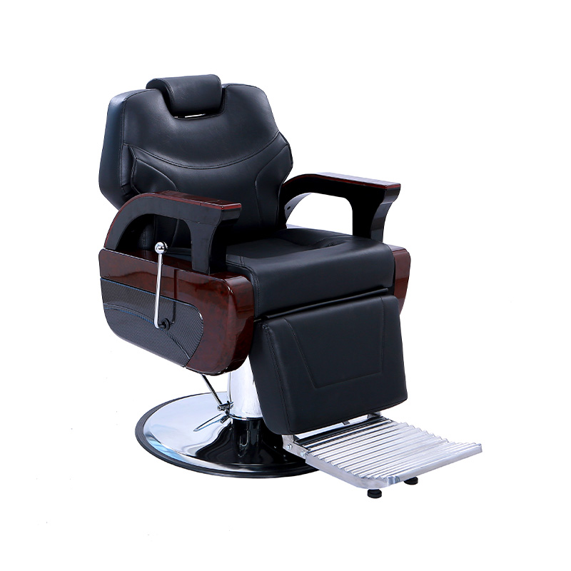 HZ8707 Silla de barbero reclinable resistente de madera negra