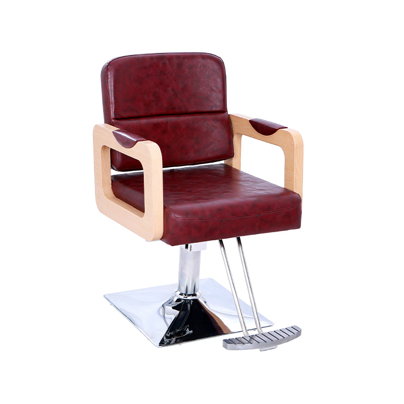 HZ87131 Silla de salón con reposabrazos de madera de cuero de color vivo de cerdo