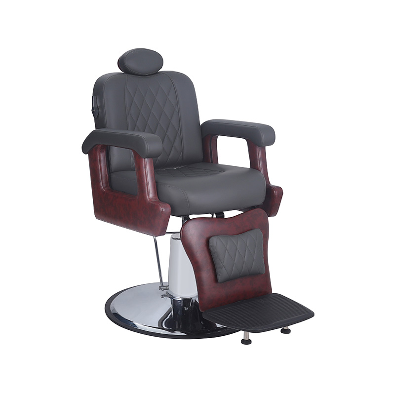 Silla de barbero reclinable resistente de color caoba oscura HZ8782Z