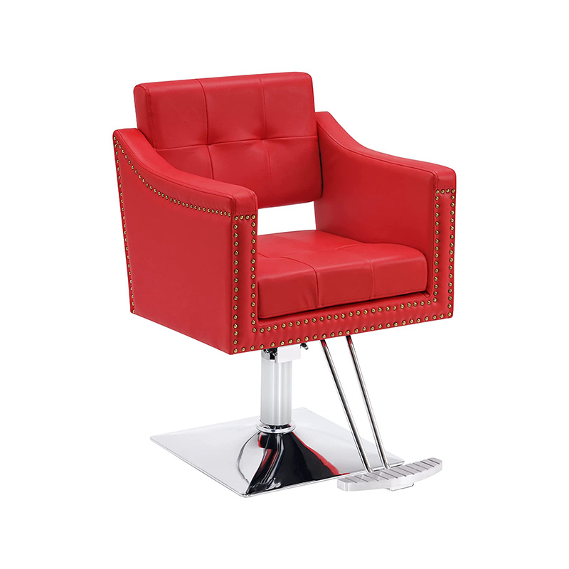 HZ88102 Silla de salón roja para peluquero Silla de salón de barbero hidráulico